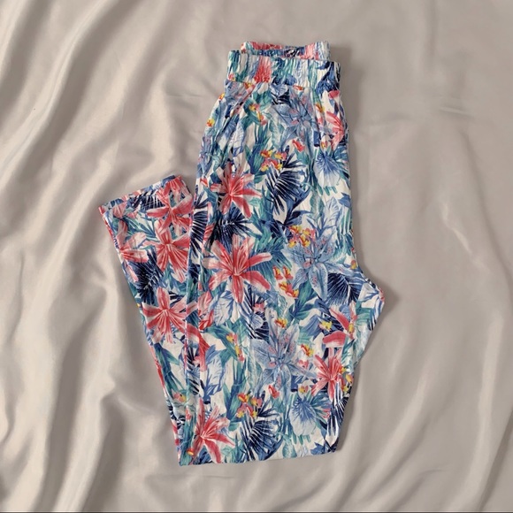 Summer Tropical Beach Floral Stretch Loungewear Harem Pants in Multicolor (XS) - Picture 3 of 3